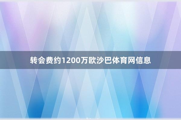 转会费约1200万欧沙巴体育网信息