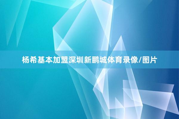 杨希基本加盟深圳新鹏城体育录像/图片