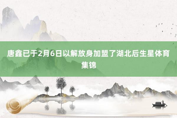 唐鑫已于2月6日以解放身加盟了湖北后生星体育集锦