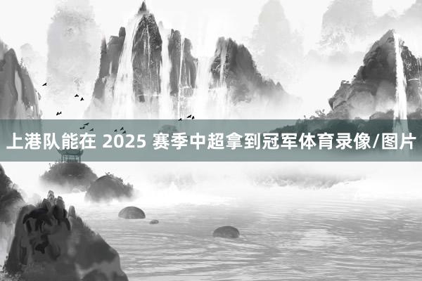 上港队能在 2025 赛季中超拿到冠军体育录像/图片