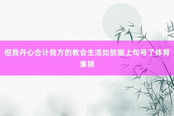但我丹心合计我方的教会生活如故画上句号了体育集锦